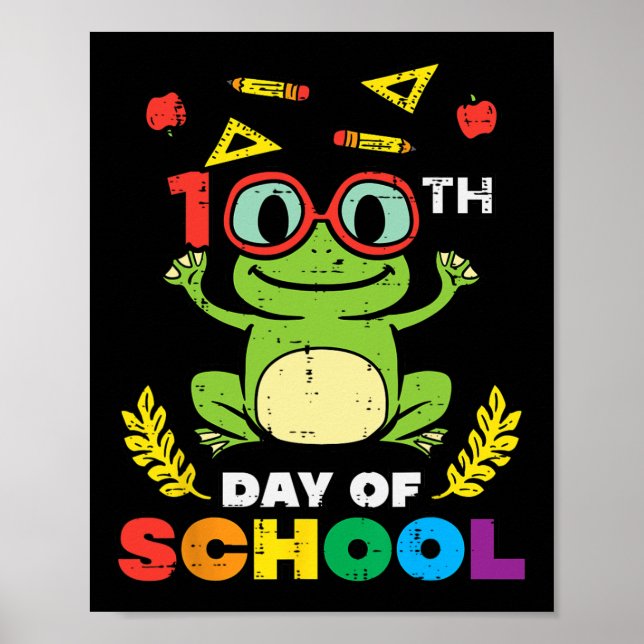 100 dagars skolmatsdag Smartare lärare Kids G Poster (Framsidan)