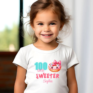100 dagars skolmatssötad Donut Girl Namn T Shirt