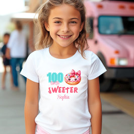 100 dagars skolmatssötad Donut Girl Namn T Shirt