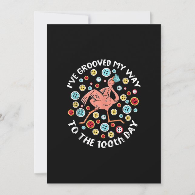 100 dagars skolmatta Groove Flamingo Ansikte Julkort (Framsida)