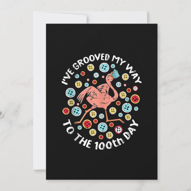 100 dagars skolmatta Groove Flamingo Ansikte Spara Datumet (Framsida)