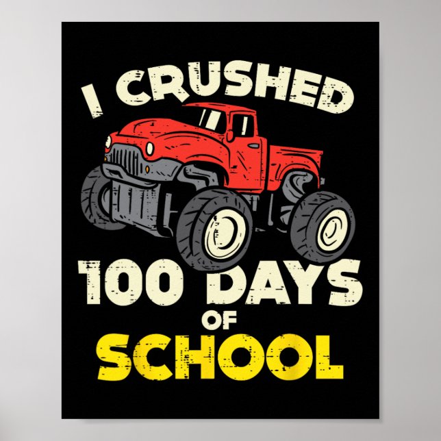 100 dagars skolmonster Lastbil 100 dagars buss Poster (Framsidan)