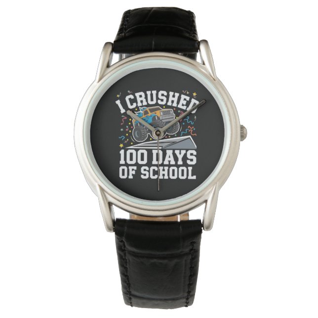 100 dagars skolmonstertruck 100:e skoldagen armbandsur (Framsida)