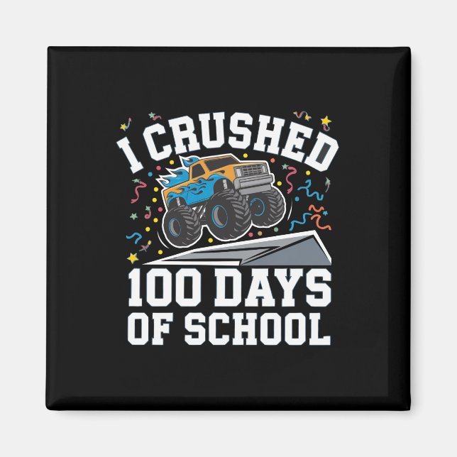 100 dagars skolmonstertruck 100:e skoldagen magnet (Framsidan)