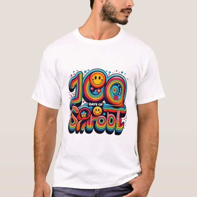 100 dagars skolresa - handritad Firande T Shirt (Framsida)