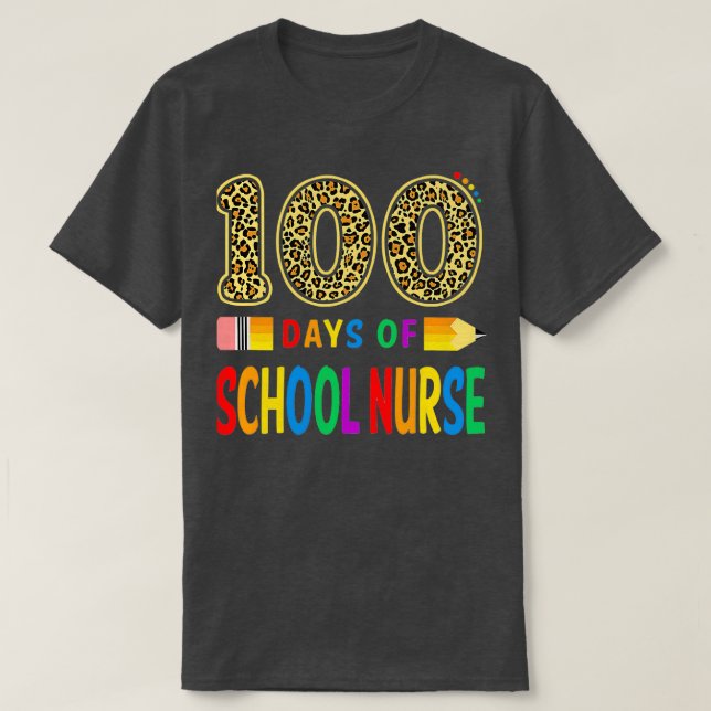 100 dagars skolsjuksköterska eller Student 100 dag T Shirt (Design framsida)