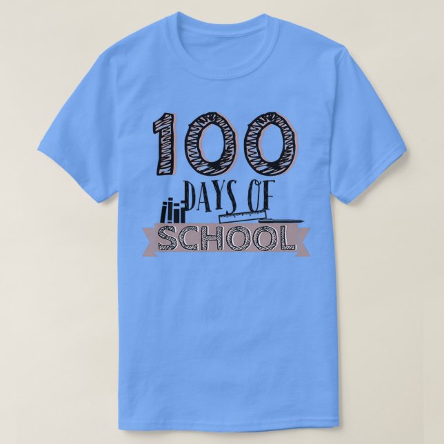 100 dagars skolskiffergåva till lärare och stud t shirt (Design framsida)