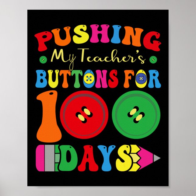 100 dagars skolskjuts på min lärares knappar poster (Framsidan)