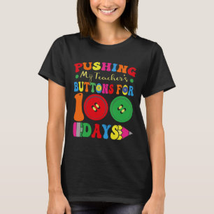 100 dagars skolskjuts på min lärares knappar t shirt