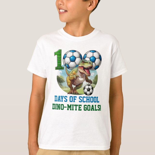 100 dagars skoltema T-shirt med dinosaurie (Framsida)