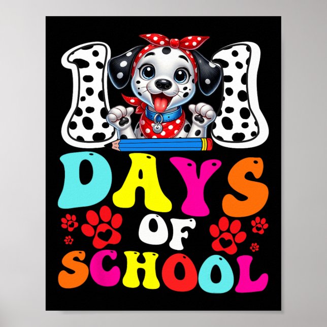 100 dagars skoltid Dalmatien Hund 100 dagar smarta Poster (Framsidan)