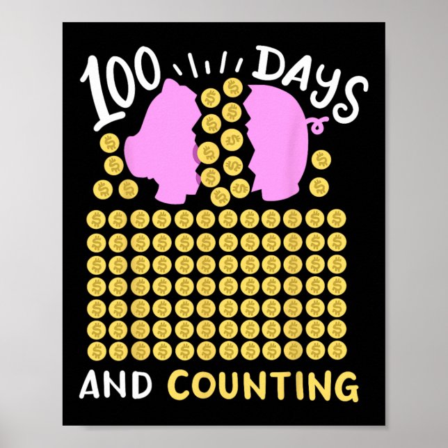 100 dagars skoltid och räknande barn från Gris myn Poster (Framsidan)