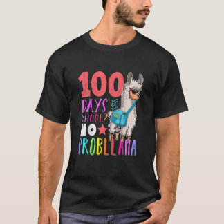 100 dagars skoltid utan Probllama Llama Lycklig 10 T Shirt