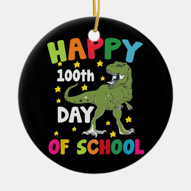 100 dagars skoltrex 100-dagars skoldag julgransprydnad keramik (Framsidan)