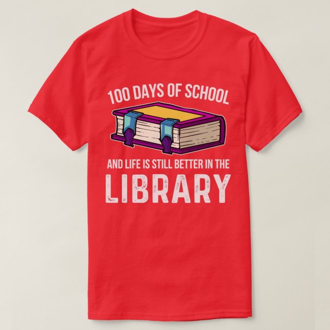 100 dagars skolundervisning i Bibliotek Student T Shirt (Design framsida)