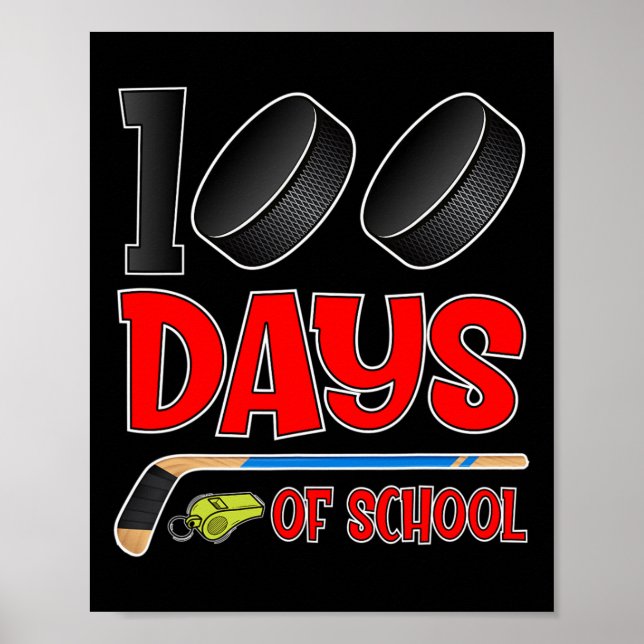 100 dagars skolundervisning i Hockey Student Kids Poster (Framsidan)