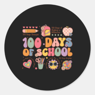 100 dagars skolundervisning i Lycklig 100 dagar Runt Klistermärke