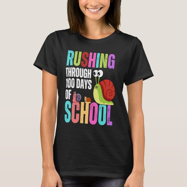 100 dagars skolundervisning i Rush Snigel Coola St T Shirt (Framsida)