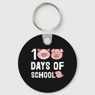100 dagars skolundervisning i Tecknad Gris Cute St Nyckelring