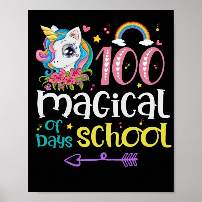 100 dagars skolUnicorn 100 Magic Days Teacher Poster (Framsidan)
