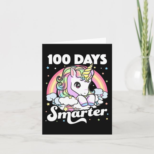 100 dagars skolUnicorn Girls Teacher 100 Dag Kort (Framsida)