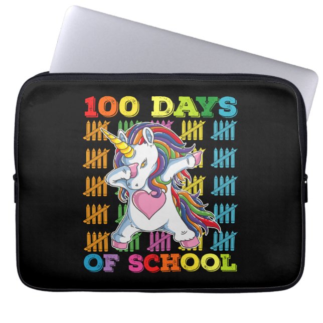 100 dagars skolUnicorn-lärare Laptop Fodral (Framsidan)