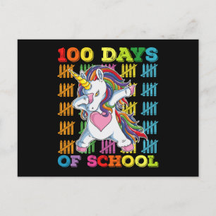 100 dagars skolUnicorn-lärare Vykort