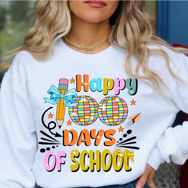 100 dagars skolutbildning - läraruppskattning t shirt (happy 100 days of school sweashirt, teacher gift, teacher appreciation sweatshirt, )