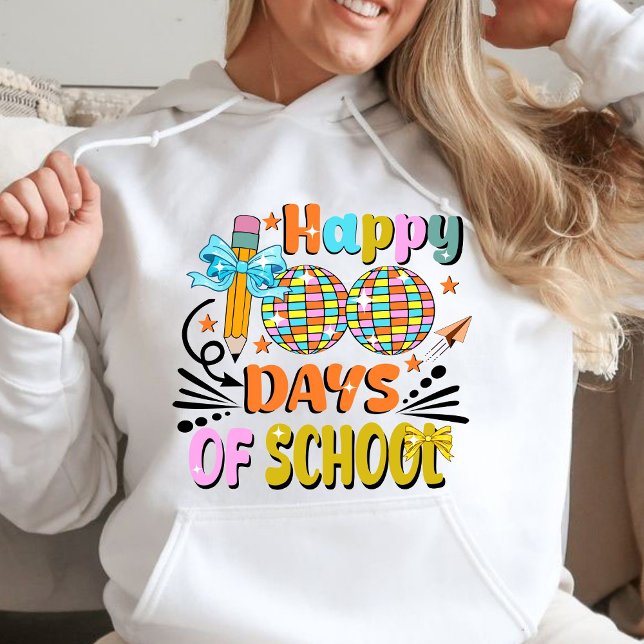 100 dagars skolutbildning - läraruppskattning t shirt (happy 100 days of school hoodie, teacher gift, teacher appreciation hoodies)