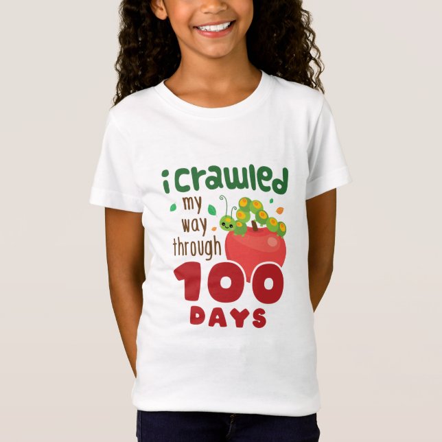 100 dagars skolvattenpelare t shirt (Framsida)