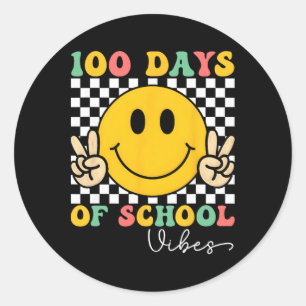 100 dagars skolvibbar lärare barn 100:e dagen av runt klistermärke