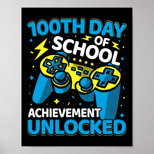 100 dagars skolvideospelskontroll Boys Girl Poster (Framsidan)