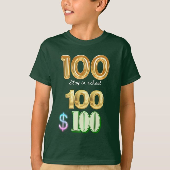 100 dagars skolvistelse i t shirt (Framsida)