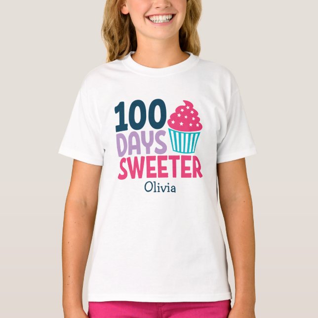100 dagars sötare| Cute Cupaka-Personlig T Shirt (Framsida)
