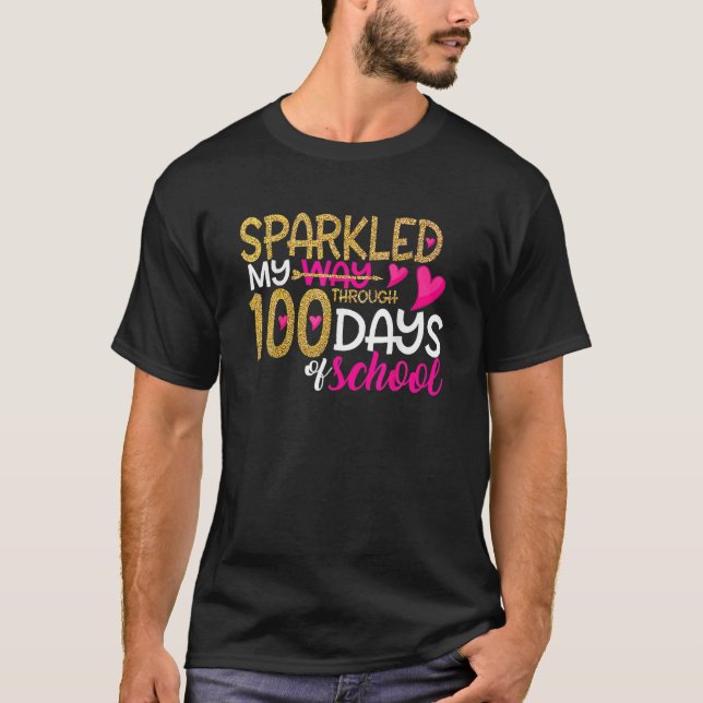 100 dagars sparklad min väg till 100 lycklig O T Shirt (Framsida)