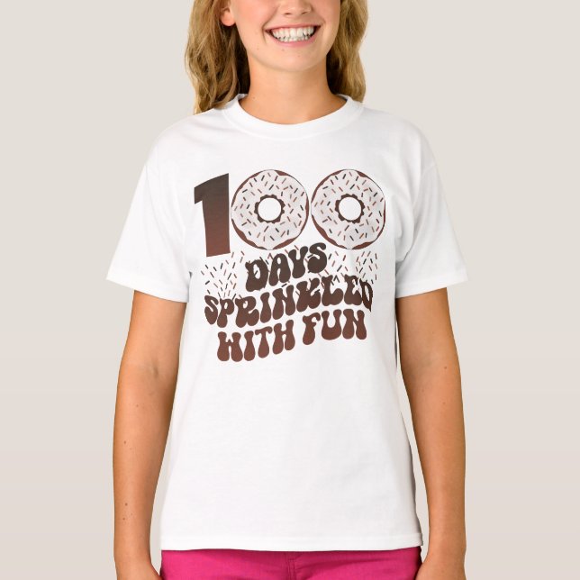 100 dagars sprinkling med Roligt 100 skoldagar T Shirt (Framsida)