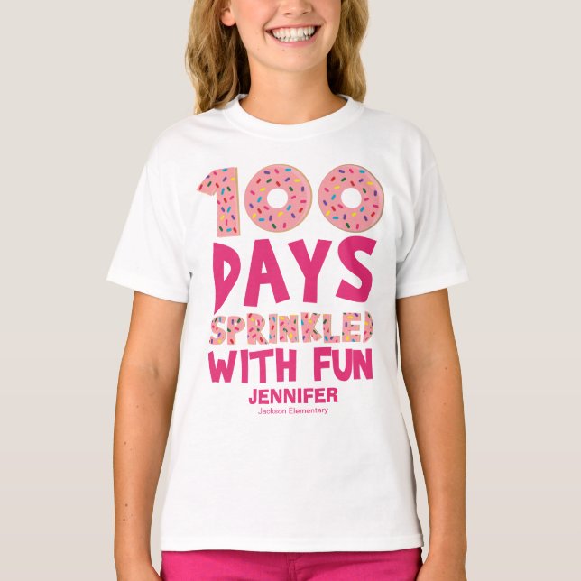 100 dagars sprinkling med Roligt 100 skoldagar T Shirt (Framsida)