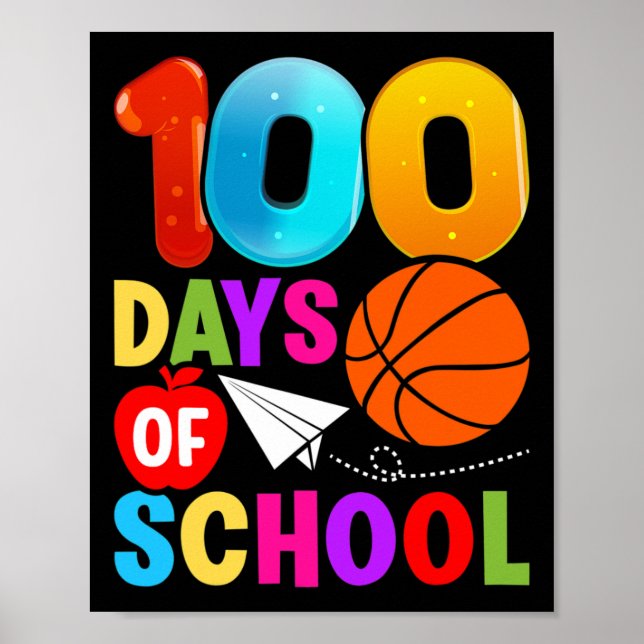 100 dagars Student Boys Girls Bysketbyll 100 dagar Poster (Framsidan)
