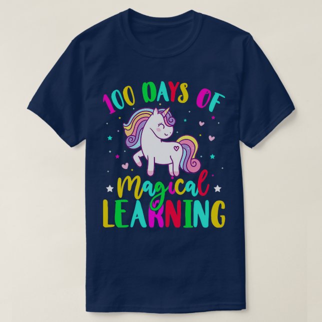 100 dagars studietid för Magic Learning School Uni T Shirt (Design framsida)
