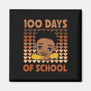 100 dagars svart Afro Boys Black History m Magnet