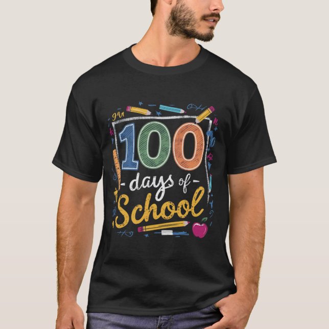 100 dagars T-shirt-design i skolan T Shirt (Framsida)