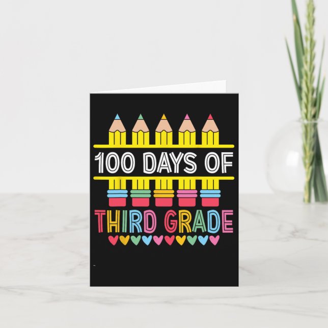 100 dagars tredje Klass-flickpojke 100-dagars Scho Kort (Framsida)