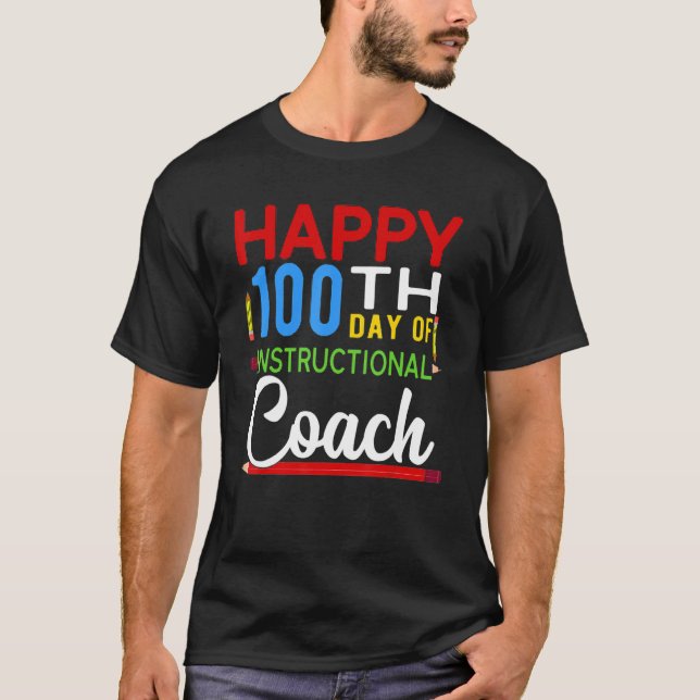 100 dagars undervisningsskola i Lycklig 100 dagar T Shirt (Framsida)