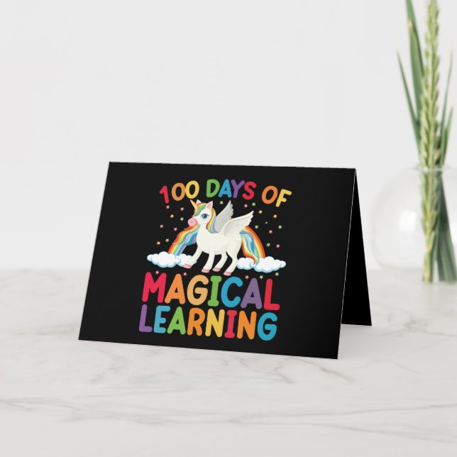100 dagars Unicorn-skolelever Kort (Framsida)