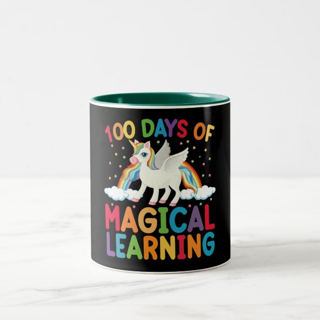 100 dagars Unicorn-skolelever Två-Tonad Mugg (Center)