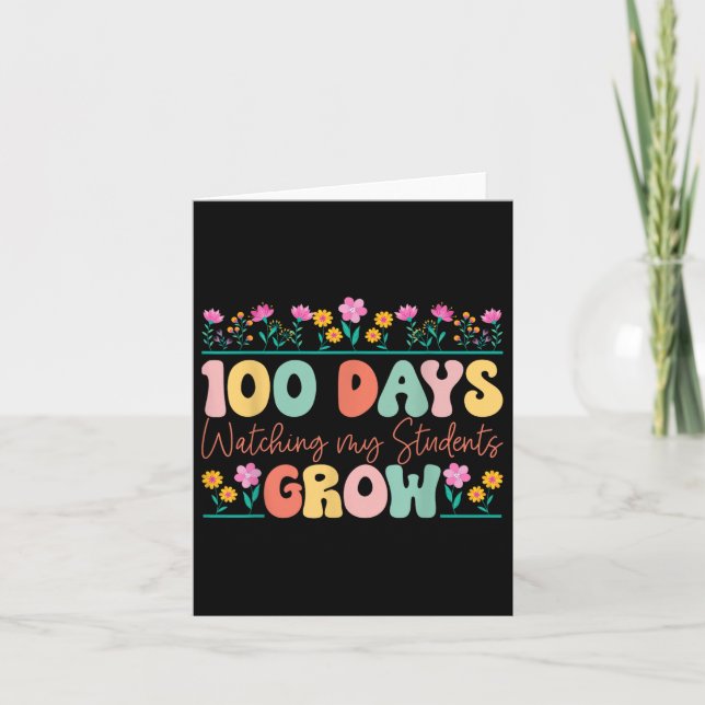 100 dagars växande fläktar Lärare 100-dagarsdag Kort (Framsida)