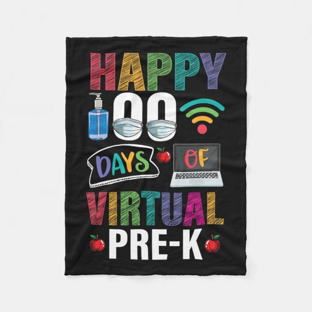 100 dagars Virtuell barnlärare i Student Fleecefilt (Framsidan)