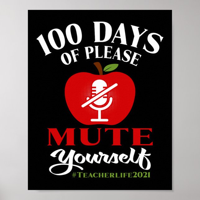 100 dagars Virtuell skollärare Snälla, stäng av di Poster (Framsidan)