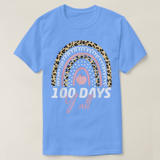 100 dagars Y'all Teacher Student 100-dagarsdag i s T Shirt (Design framsida)