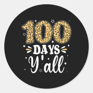 100 dagars Y'all Teacher Women Manar Kids 100 daga Runt Klistermärke